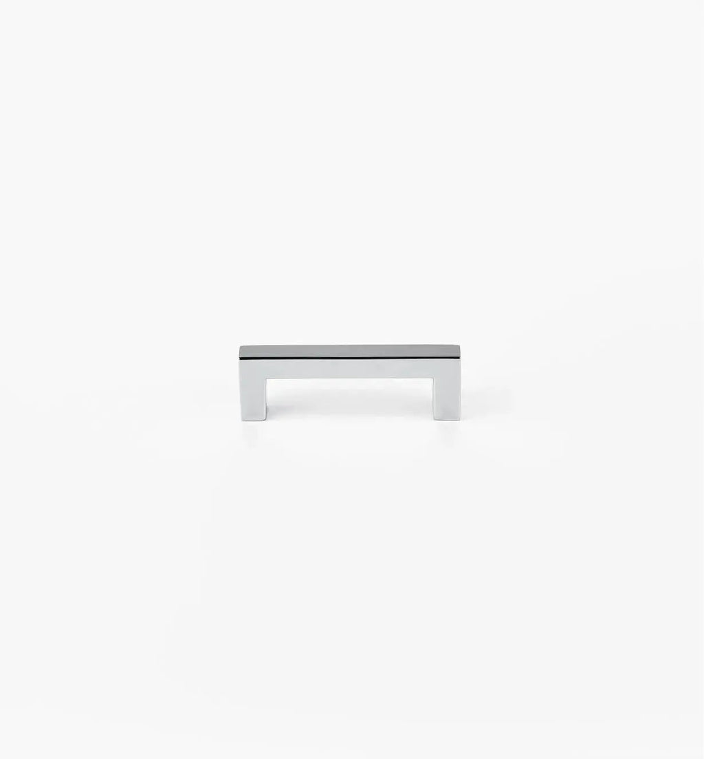 Squared Polished Chrome Cabinet Handles: Elegant Hardware for Kitchen & Furniture | Handcrafted Décor Brass Cabinet Pull - Drawer Pulls - Modern Home by Bellver