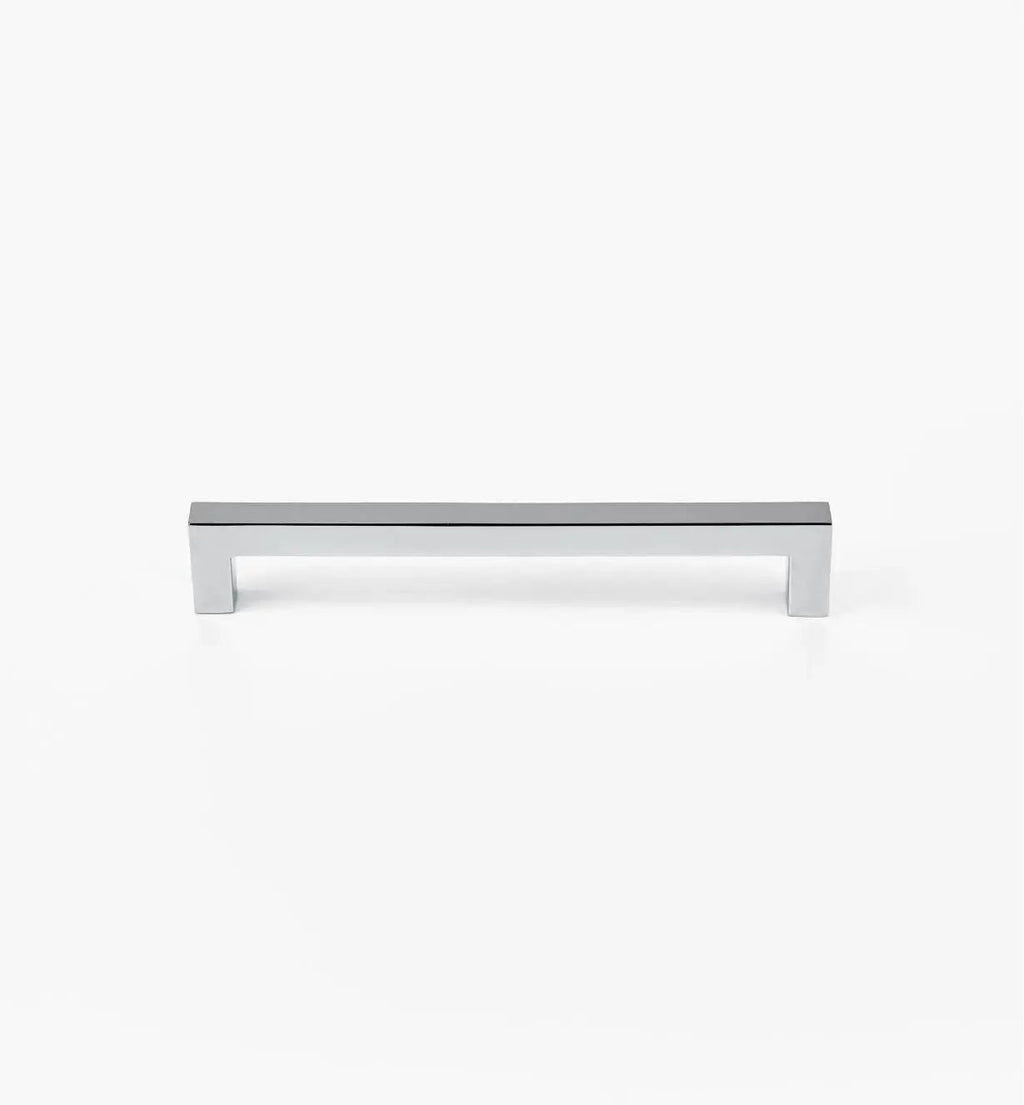 Squared Polished Chrome Cabinet Handles: Elegant Hardware for Kitchen & Furniture | Handcrafted Décor Brass Cabinet Pull - Drawer Pulls - Modern Home by Bellver