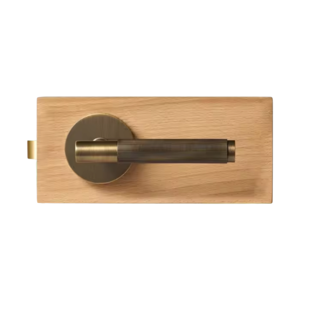 Modern Aged Brass Linear Solid Brass T-Bar Door Handle – Contemporary Style Meets Lasting Craftsmanship
