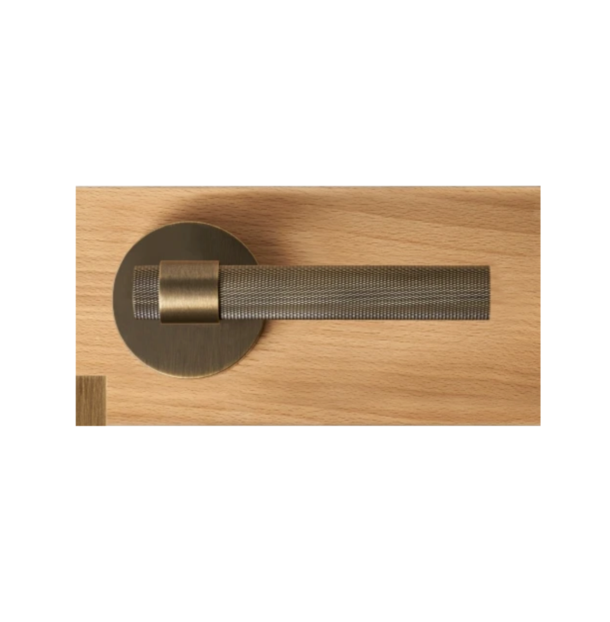 Modern Aged Brass Knurled Solid Brass Door Handle – Minimalist Entry & Interior Door Hardware