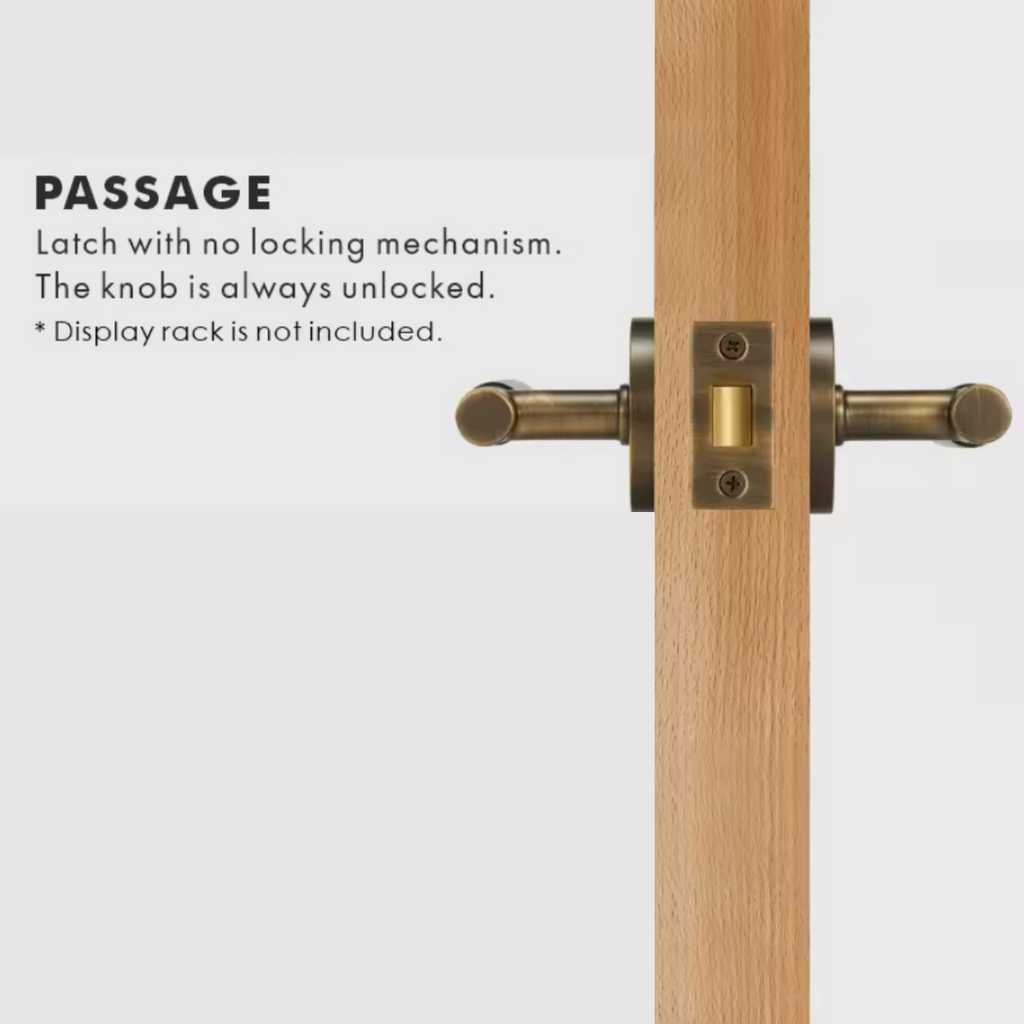 Modern Aged Brass Linear Solid Brass T-Bar Door Handle – Contemporary Style Meets Lasting Craftsmanship