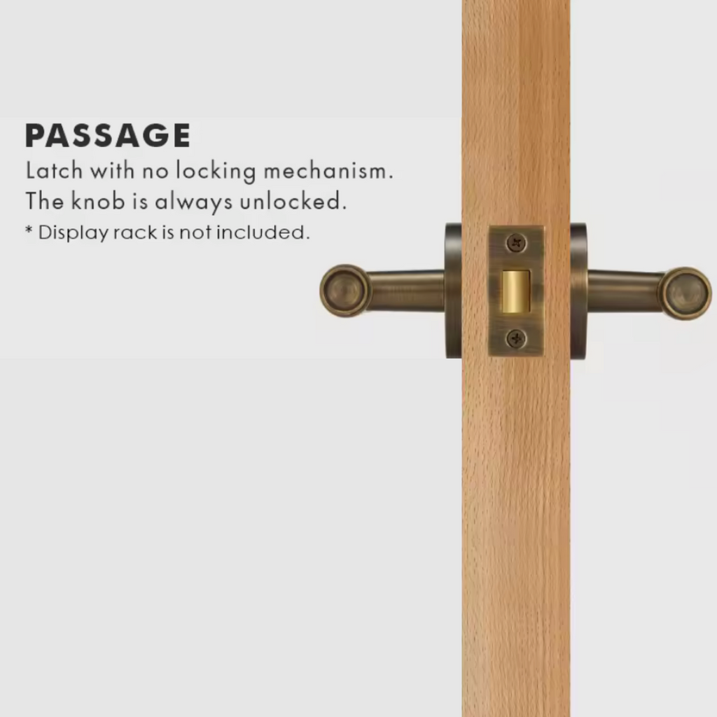 Modern Aged Brass Knurled Solid Brass Door Handle – Minimalist Entry & Interior Door Hardware