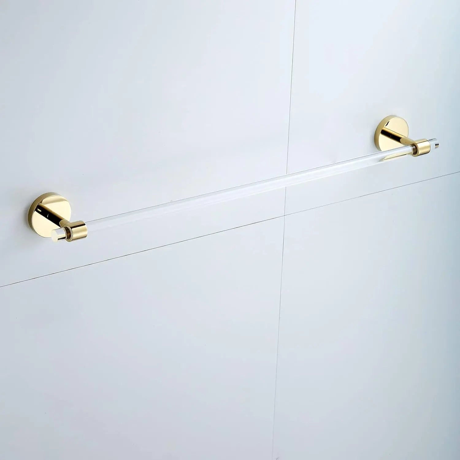 Luxury Acrylic Bathroom Accessory Set with Gold Accents | Towel Bar, Hook & Holder Modern Home by Bellver
