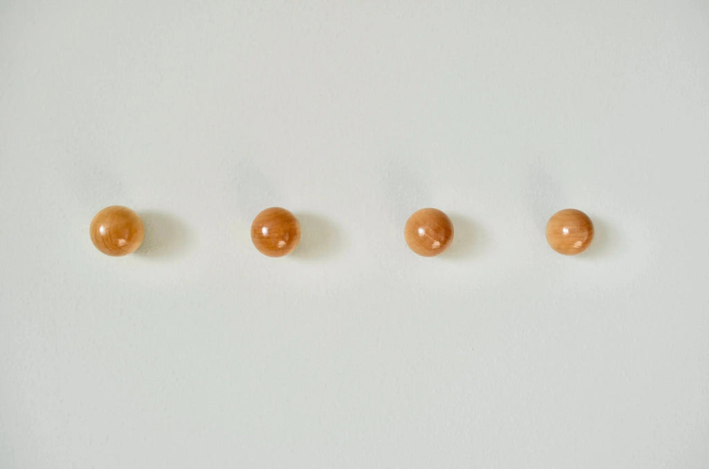 Modern Wood Ball Hooks, Single Organizer, Hat Rack, Towel Hook - Natural Modern Home by Bellver
